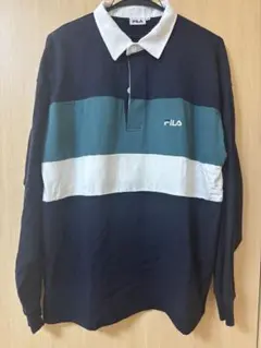 FILA ラガーシャツ ネイビー/グリーン IMP 鈴木大河着用