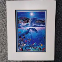 クリスチャン・ラッセン/オーシャンサンクチュアリー　複製画　額装 ラッセン ミニアート「サンクチュアリ」額縁 2種展開 絵画