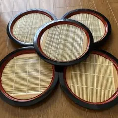 木製丸型トレイ 5枚セット