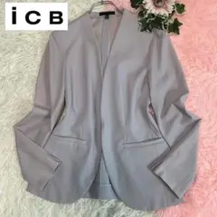E92.美品◆ICB【ファイド/洗える◆ノーカラージャケット/カラーレス】S相当
