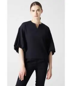 極美品♡ADORE クールジョーゼットブラウス 38 ネイビー