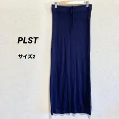 プラステ　ロングスカート　タイトスカート　シルク混　絹混　ウエストゴム