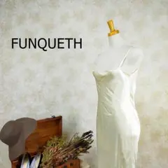 FUNQUETH ドレス クリーム色 サイズ9AR M とろみ ラインストーン