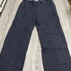 pa9 未使用品　イタリア生地使用　ベルト付ワイド麻パンツ