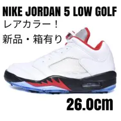 (レア新品箱有)ナイキNIKEエアジョーダン5ゴルフ26.0cm/ファイアレッド