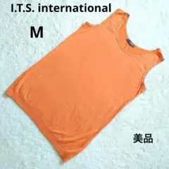 美品 イッツインターナショナル　オレンジ　タンクトップ　M
