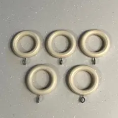 木製カーテンレールリング 5個セット