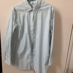 水色ストライプ 長袖シャツ