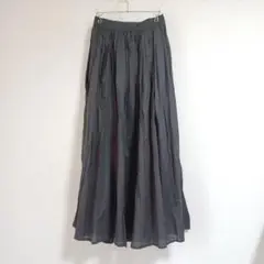 未使用タグ付◆インド【コットンボイルギャザスカート】フリーサイズ