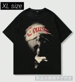 ROCK オーバーサイズTシャツ ブラック XLサイズ