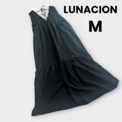 LUNACION 黒　ティアード　ジャンパースカート　背空き　ワンピース