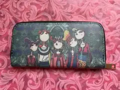 未使用/イラスト付きファスナー長財布　緑系