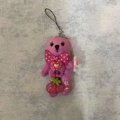 ピンク クマ型キーホルダー デコ