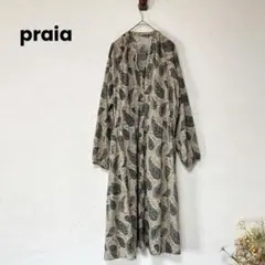 praia プライア　 総柄　ペイズリー　バンドカラー　ワンピース