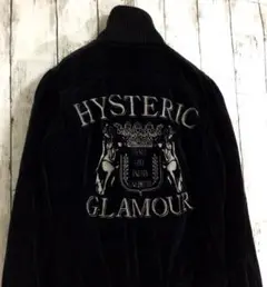 【hysteric glamour】ガールプリント ベロア 中綿 ブルゾン 黒