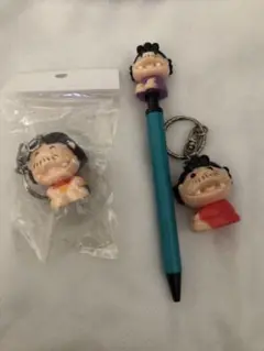 サザエボンフィギュア付きボールペンとキーホルダーセット