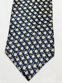 花柄シルクネクタイ ネイビー