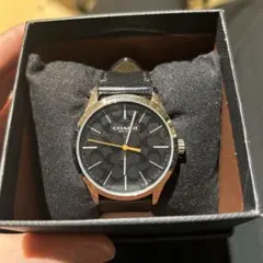 COACH ブラックレザーバンド 時計