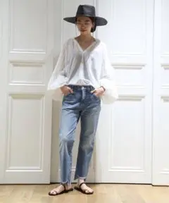 MUSE de Deuxieme Classe SURTイレギュラーヘムデニム