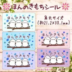 H14 ほんのきもちシール シマエナガちゃんトリオ 角丸サイズ 5色65枚セット