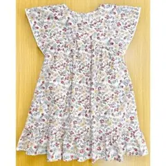 キムラタン　ビケットクラブ　花柄　ワンピース　オフホワイト　夏物　120