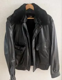 【値下げ】Freedom ブラックレザージャケット ファー付き　冬物