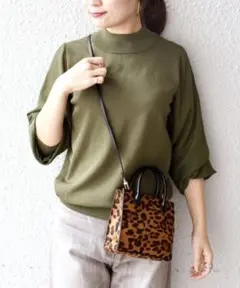 ✴︎✴︎SHIPS ハイネック　抹茶グリーン　シースルーニット　M✴︎✴︎