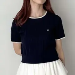 archives ワンポイントハリヌキニット　ネイビー