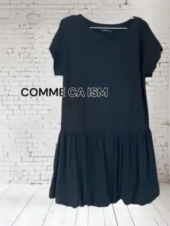COMME CA ISM ブラック　チュニック 半袖 すそバルーン