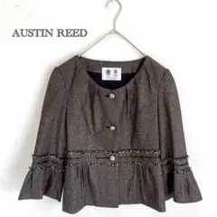 AUSTIN REED】ノーカラージャケット　ラメ　キラキラ　クロップド丈　36