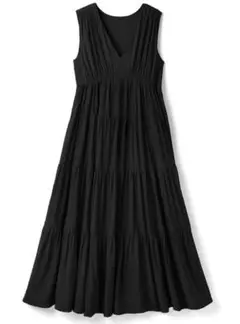 GRL リボン付きVネックノースリーブティアードワンピース[k8975a]
