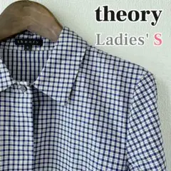 theory 長袖シャツ チェック ネイビー 春 秋 匿名配送