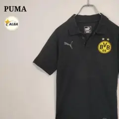 PUMA　プーマ　ボルシア・ドルトムント　ポロシャツ　刺繍　サッカー　黒　XS