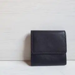 新品◆businessfactory 黒本革 折りたたみコインケース コンパクト