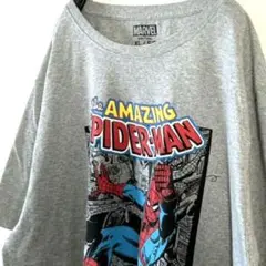 MARVEL アメイジングスパイダーマン Tシャツ XL グレー古着