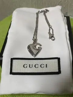 グッチ ハート ネックレス ペンダント Gロゴ ハート シルバー
