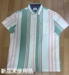 TOMMY JEANS メンズ　ボタンシャツ 新品 半袖Ｌサイズ　美品