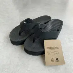 【新品・未使用品】 indosole 厚底 ビーチサンダル ブラック 37 38