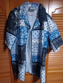 VERSION ORIGINAL バンダナ柄 半袖シャツ XL　indoor