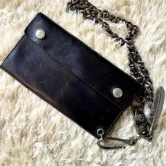 未使用品⭐️RRL NEW SURVEYOR-WALLET チェーンウォレット　黒 RRL(ダブルアールエル) レザーチェーンウォレット Leather Chain