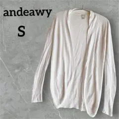 andeawy 【S】ホワイト 長袖カーディガン 白 ビスコース55%