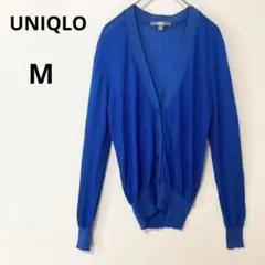 UNIQLO ユニクロ M ブルー ライト Vネック　カーディガン　シアー　長袖