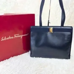 サルヴァトーレフェラガモ トートバッグ ヴァラリボン ゴールド金具 レザー