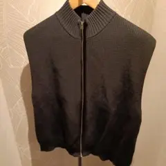 nano universe 黒 コットン ドライバーズニット ジレ 24AW