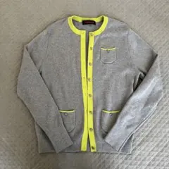 CABaN キャバン コットンカシミヤ クルーネックバイカラーカーディガン