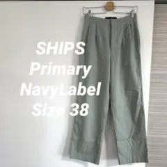 ships PrimaryNavyLabel コットン2タックパンツ　ミント38