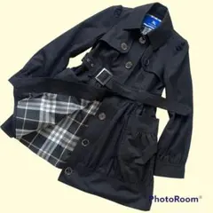 美品 Burberry シングル トレンチコート ノバチェック フレア