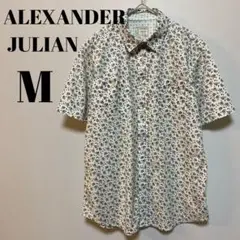 ALEXANDER JULIAN 総柄　花柄　半袖　コットンシャツ　 M