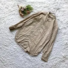 ✨良品✨ ユニクロ (S) エクストラファインストライプスタンドカラーシャツ長袖