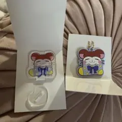 ハム太郎　セリア　寝てるくん　アクリルスタンドとラバーキーホルダー